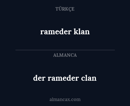 rameder klan - der rameder clan