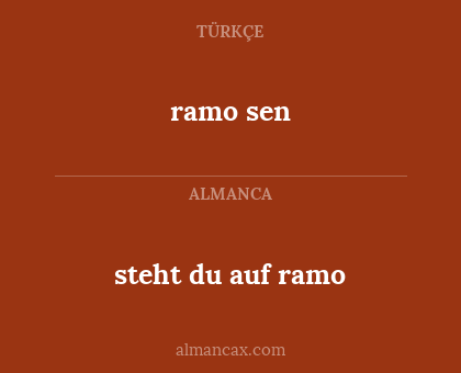 ramo sen - steht du auf ramo
