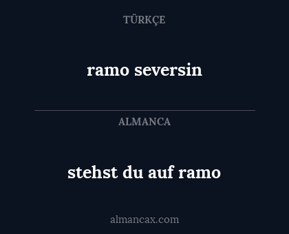 ramo seversin - stehst du auf ramo