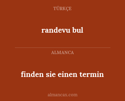 finden sie einen termin - randevu bul