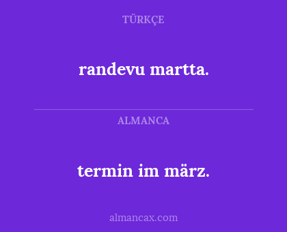 termin im märz. - randevu martta.