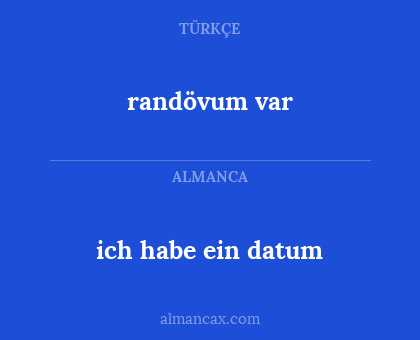 ich habe ein datum - randövum var