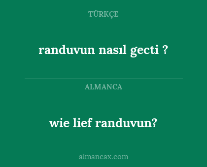 wie lief randuvun? - randuvun nasıl gecti ?