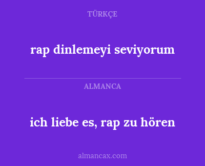 rap dinlemeyi seviyorum - ich liebe es, rap zu hören