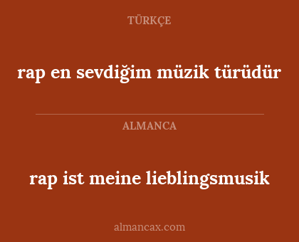 rap en sevdiğim müzik türüdür - rap ist meine lieblingsmusik