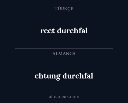 rect durchfal - chtung durchfal