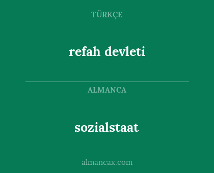 refah devleti - sozialstaat