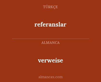 referanslar - verweise
