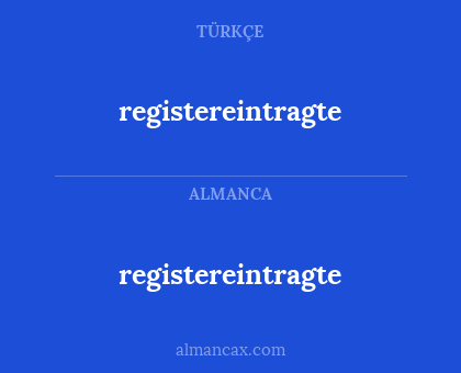 registereintragte - registereintragte