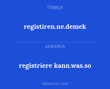 registiren.ne.demek - registriere kann.was.so