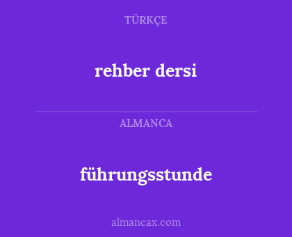 führungsstunde - rehber dersi