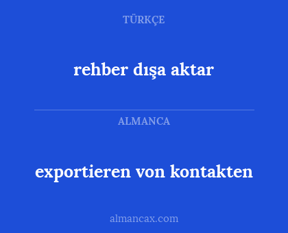 exportieren von kontakten - rehber dışa aktar