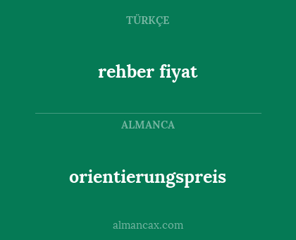 rehber fiyat - orientierungspreis