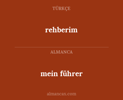 mein führer - rehberim