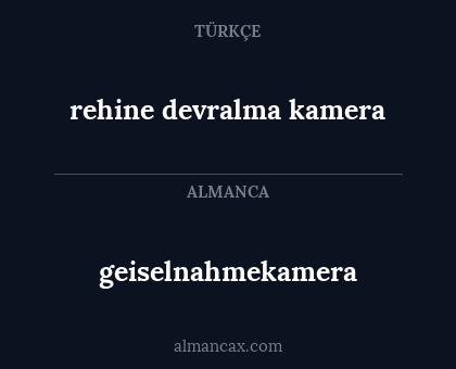rehine devralma kamera - geiselnahmekamera