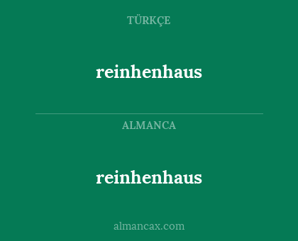 reinhenhaus - reinhenhaus