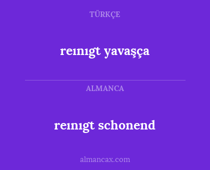 reınıgt schonend - reınıgt yavaşça