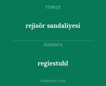 regiestuhl - rejisör sandaliyesi
