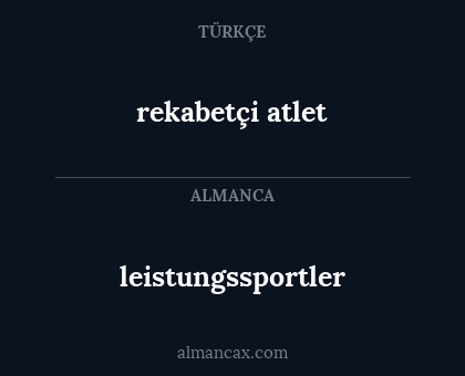 rekabetçi atlet - leistungssportler