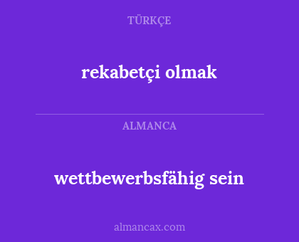 wettbewerbsfähig sein - rekabetçi olmak