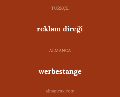 werbestange - reklam direği