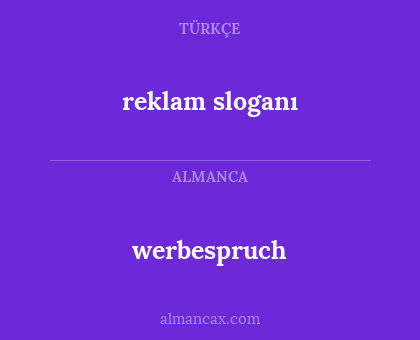 reklam sloganı - werbespruch