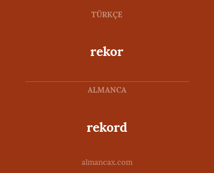 rekord - rekor
