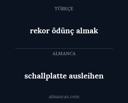 rekor ödünç almak - schallplatte ausleihen