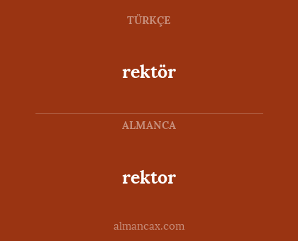 rektor - rektör
