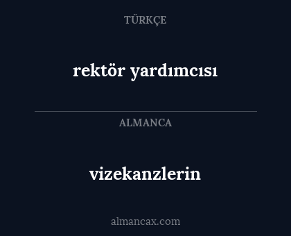 vizekanzlerin - rektör yardımcısı