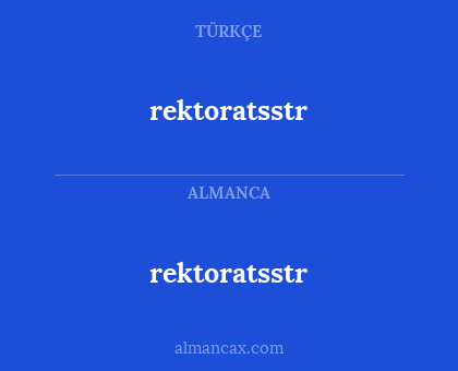 rektoratsstr - rektoratsstr