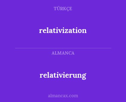 relativization - relativierung