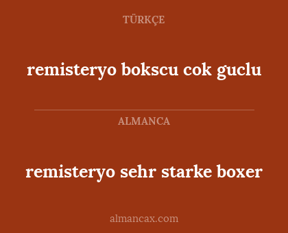 remisteryo bokscu cok guclu - remisteryo sehr starke boxer