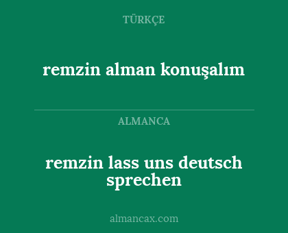 remzin alman konuşalım - remzin lass uns deutsch sprechen