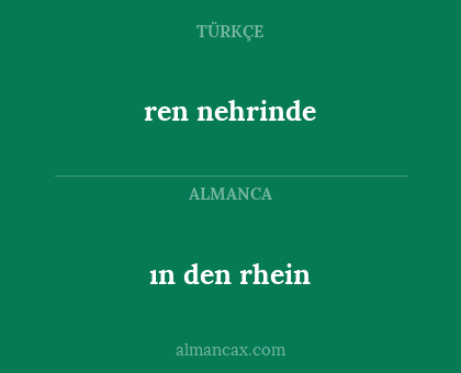 ren nehrinde - ın den rhein
