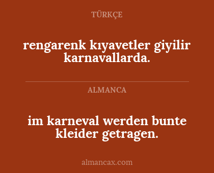 rengarenk kıyavetler giyilir karnavallarda. - im karneval werden bunte kleider getragen.