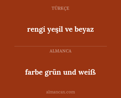 farbe grün und weiß - rengi yeşil ve beyaz