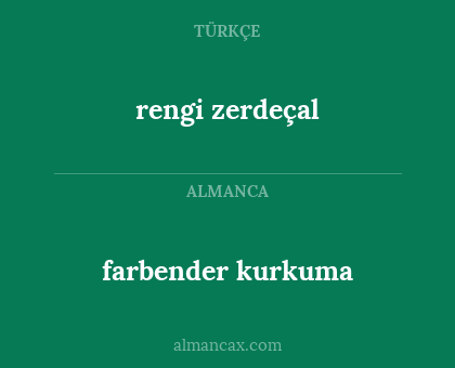 farbender kurkuma - rengi zerdeçal
