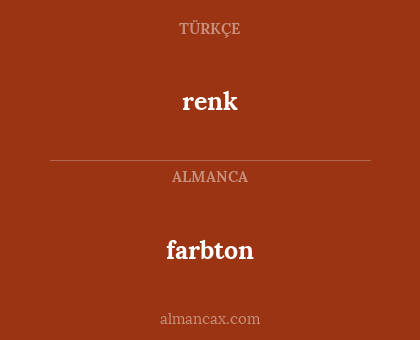 farbton - renk