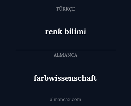 farbwissenschaft - renk bilimi