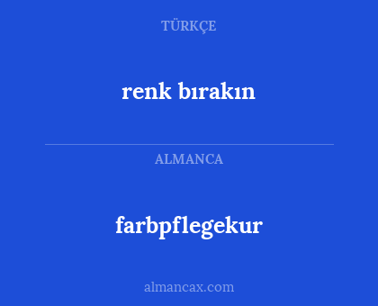 renk bırakın - farbpflegekur