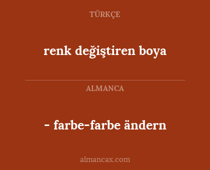 - farbe-farbe ändern - renk değiştiren boya
