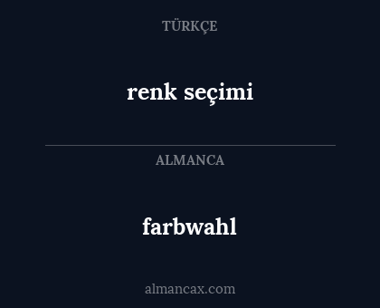 farbwahl - renk seçimi