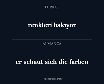 renkleri bakıyor - er schaut sich die farben