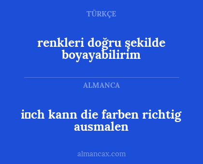 renkleri doğru şekilde boyayabilirim - i̇ch kann die farben richtig ausmalen
