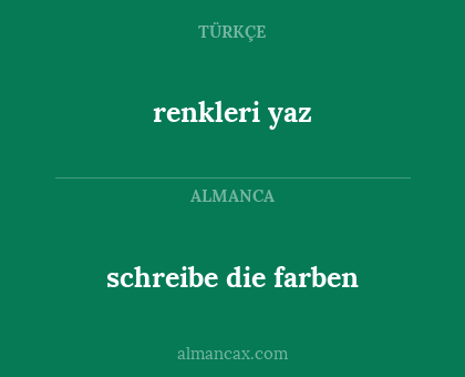 schreibe die farben - renkleri yaz