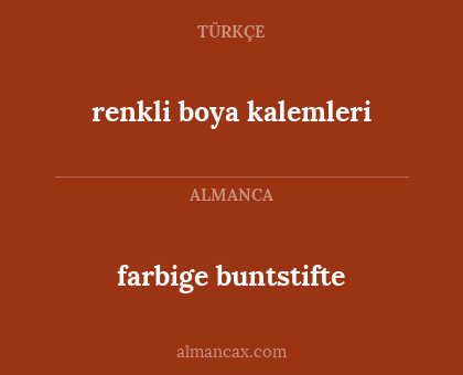 farbige buntstifte - renkli boya kalemleri