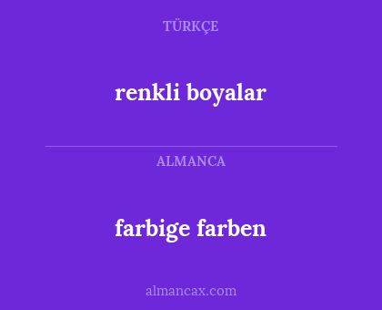 farbige farben - renkli boyalar