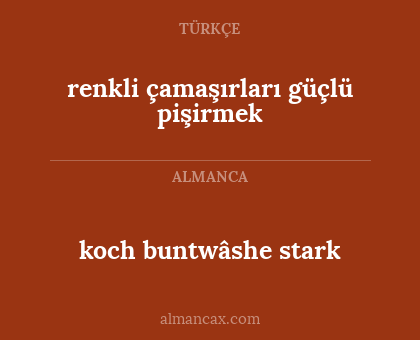 renkli çamaşırları güçlü pişirmek - koch buntwâshe stark