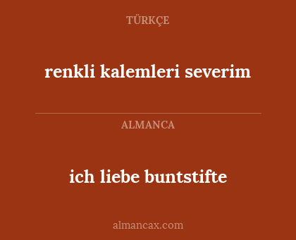renkli kalemleri severim - ich liebe buntstifte